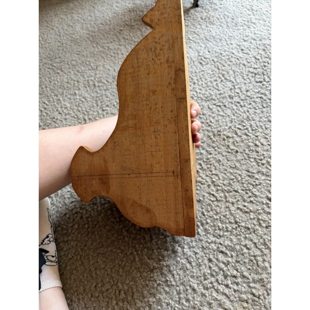 Small Bell Shaped Wooden Corner Shelf   Handcrafted
